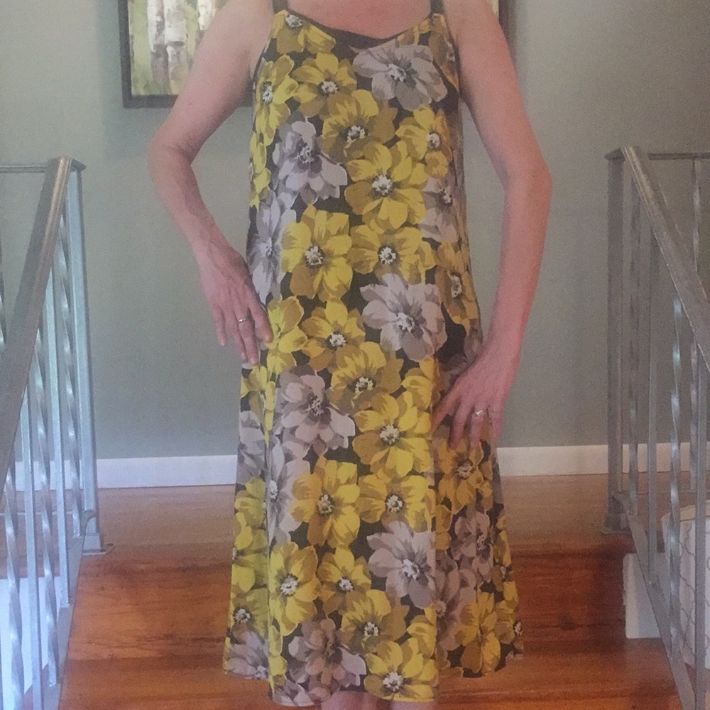 [Who What Wear] Summer Floral Midi Dress Yellow